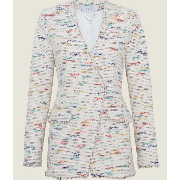 Pearl Lela Rose tweed jacket, multicolor, size 4, nwt - Picture 1 of 9